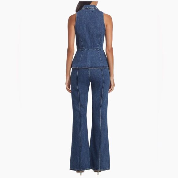 Self-Portrait  Two-Piece Denim Jumpsuit size 2 - Picture 4 of 16